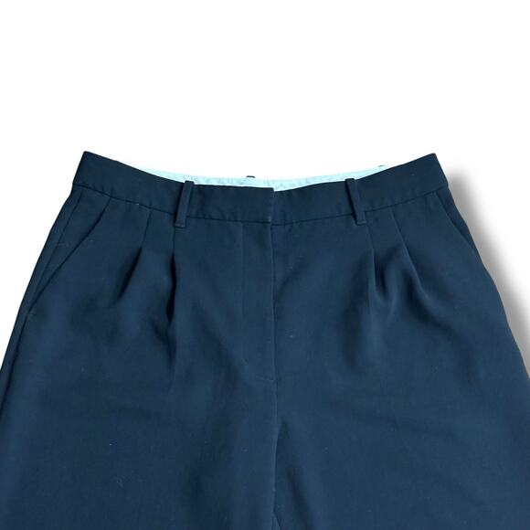 Aritzia Wilfred Size 14 Black Wide Leg Pleated Front Pants Trousers - Picture 2 of 6